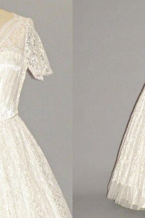 Gesticktes Reißverschluss A-Linie knöchellanges Brautkleid mit Bordüre mit Juwel Ausschnitt - Bild 5