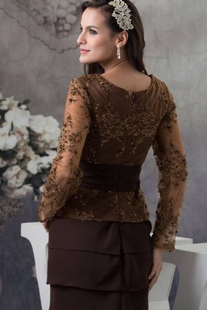 Perlenbesetztes luxus romantisches knöchellanges Abendkleid mit Applikation aus Chiffon - Bild 7
