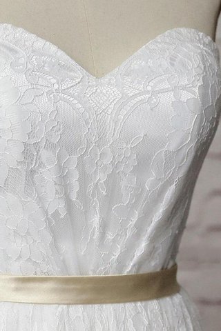 Herz-Ausschnitt natürliche Taile Ärmelloses langes bodenlanges Brautkleid mit Schleife - Bild 2