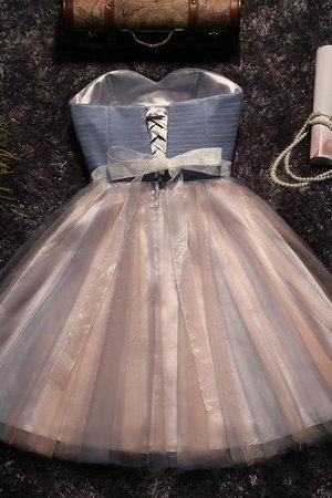 Perlenbesetztes Engelhaft Natürliche Taile Abiballkleid aus Tüll ohne Ärmeln - Bild 2