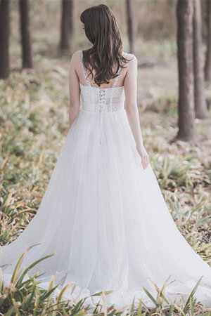 Leuchtenden Satin Prinzessin Romantisches Brautkleid mit Rücken Schnürung - Bild 2