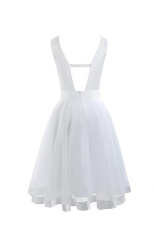 Natürliche Taile Etui Bateau Ausschnitt plissiertes romantisches Brautkleid ohne Ärmeln - Bild 6