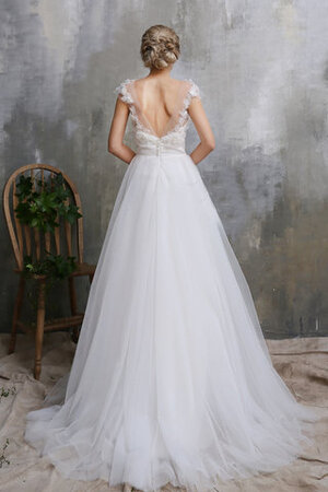 Einzigartig A-Line Romantisches Brautkleid mit Blume mit Reißverschluss - Bild 3