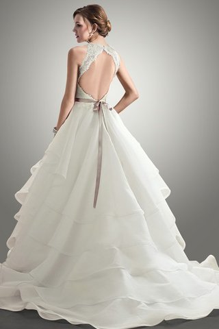 A linie natürliche Taile attraktives Brautkleid mit Gürtel mit Schleife - Bild 2