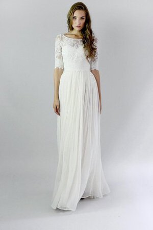 Reißverschluss Juwel Ausschnitt plissiertes luxus legeres bescheidenes Brautkleid - Bild 1