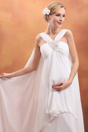 Chiffon Engelhaft Ärmelloses Stilvolles Brautkleid mit Empire Tailler - Bild 3