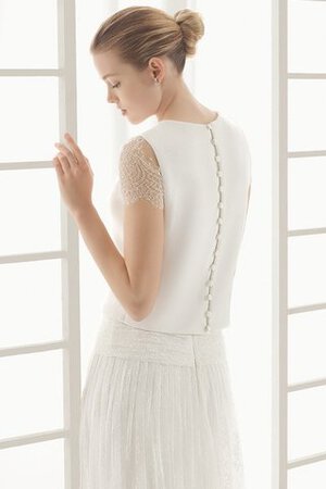 Spitze kurze Ärmeln luxus Brautkleid mit gekappten Ärmeln mit Bordüre - Bild 3