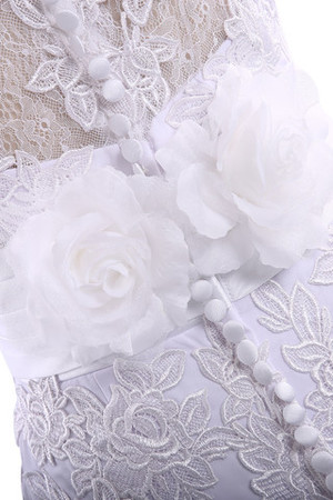Outdoor natürliche Taile romantisches legeres Brautkleid mit Falte Mieder mit Rosette - Bild 7