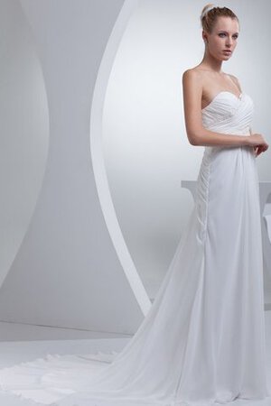 Chiffon a linie Herz-Ausschnitt langes glamouröses Brautkleid mit Plissierungen - Bild 5