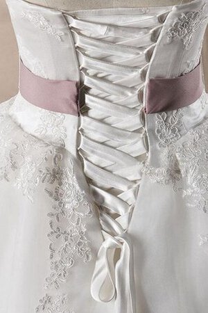 A linie natürliche Taile Spitze Spaghetti Träger bodenlanges Brautkleid mit Applike - Bild 5