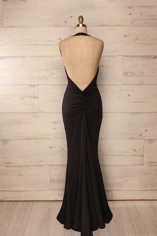 Plissiertes Ärmelloses romantisches sexy Abendkleid mit offenen Rücken mit Sweep zug - Bild 2