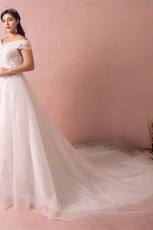 Trägerloser Ausschnitt Blendend Festliches Sittsames Brautkleid mit Perlen - Bild 3