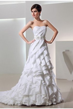 A-Line Taft Prinzessin Anständiges Brautkleid ohne Ärmeln - Bild 1
