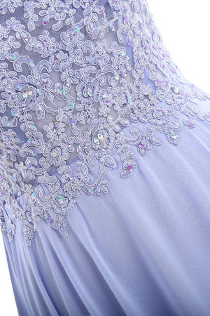 Perlenbesetztes schlichtes extravagantes Modern Netzstoff Abendkleid mit Falte Mieder - Bild 3