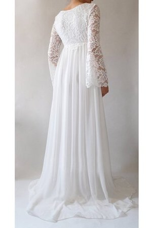 Exquisit Bodenlanges Pompöse Brautkleid mit Empire Taille aus Chiffon - Bild 2