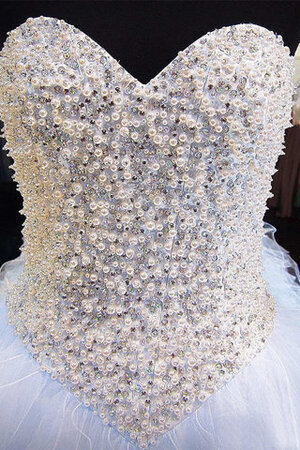 Ausgezeichnet Formelles Sittsames Quinceanera Kleid aus Satin mit Perlen - Bild 3