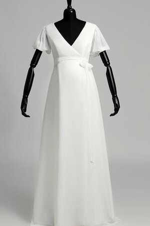 Chiffon kurze Ärmeln romantisches stilvolles glamouröses Brautkleid mit Rüschen - Bild 1