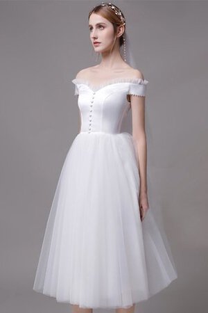 Reißverschluss Fabelhaft A-Line Kurzes Brautkleid mit Knöpfen - Bild 6