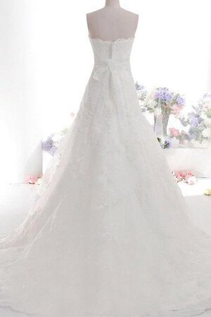 Plissiertes A-Line Reißverschluss prächtiges Brautkleid mit Bordüre mit Gürtel - Bild 3