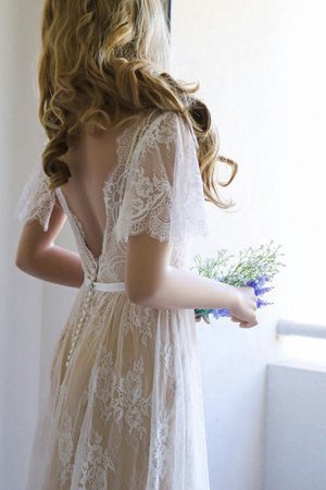 Robe de mariée accrocheur avec bouton v encolure nature romantique - Photo 3
