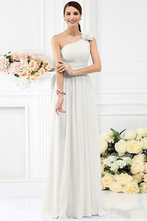 Reißverschluss Chiffon Sittsames Brautjungfernkleid ohne Ärmeln mit Blume - Bild 16