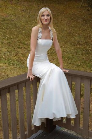 Gesticktes Meerjungfrau Reißverschluss Satin bodenlanges Brautkleid - Bild 3