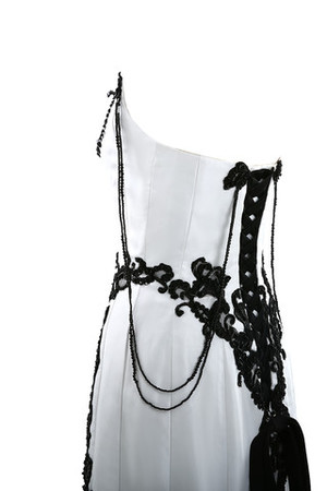 Gericht Schleppe Taft ewiges swing einfaches Brautkleid mit Bordüre - Bild 8