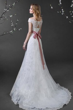 Perlenbesetztes Elegantes Brautkleid mit Knöpfen mit Gürtel - Bild 5