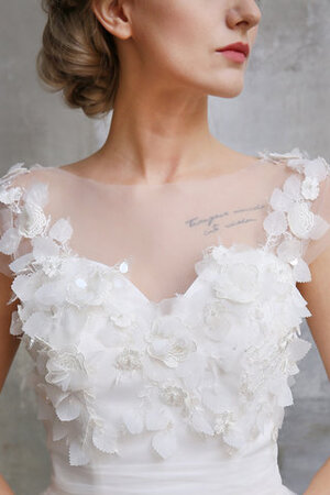 Einzigartig A-Line Romantisches Brautkleid mit Blume mit Reißverschluss - Bild 5