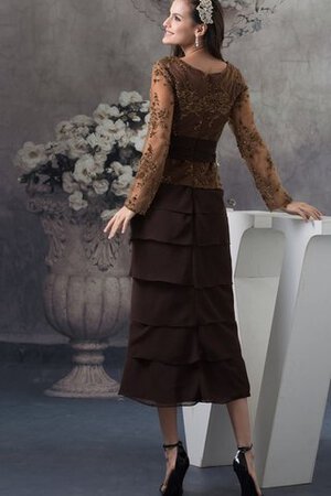 Perlenbesetztes luxus romantisches knöchellanges Abendkleid mit Applikation aus Chiffon - Bild 6