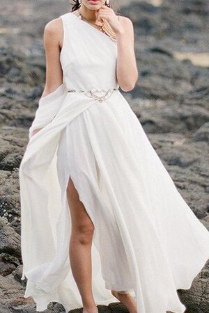 Ärmelloses A-Linie Beach Stil bodenlanges Seite geschlitztes Brautkleid - Bild 3