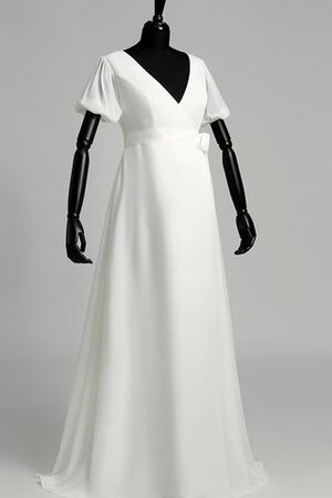 Chiffon kurze Ärmeln romantisches stilvolles glamouröses Brautkleid mit Rüschen - Bild 5