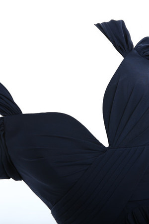 Empire Taille Reißverschluss ewiges exklusive romantisches Abendkleid mit Plissierungen - Bild 3