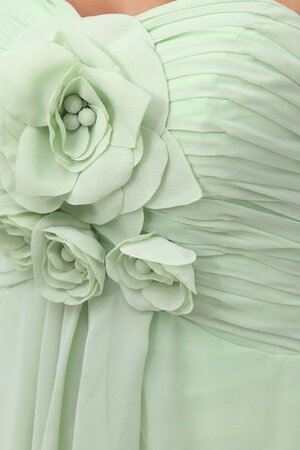 Chiffon Herz-Ausschnitt gerüschtes knielanges Cocktailkleid mit Blume - Bild 4