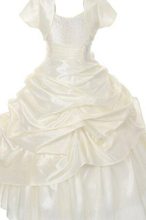 V-Ausschnitt Empire Taille A-Line Ärmellos bodenlanges Blumenmädchenkleid - Bild 1