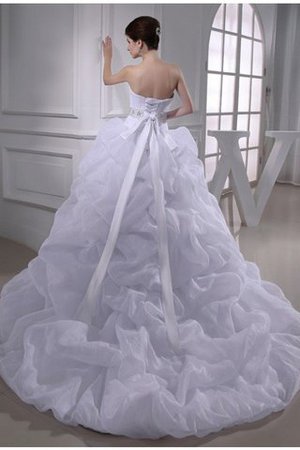 Duchesse-Linie Ärmelloses Einfaches Sittsames Brautkleid mit Rücken Schnürung - Bild 2