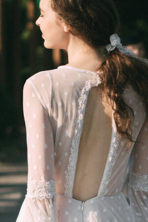 Dehnbarer Satin Lange Ärmeln Beliebt Ausgefallenes Brautkleid aus Spitze - Bild 3