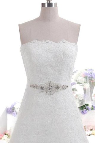 Plissiertes A-Line Reißverschluss prächtiges Brautkleid mit Bordüre mit Gürtel - Bild 2