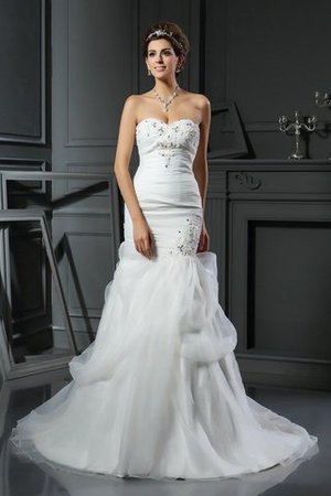 Klassisches Normale Taille Ärmelloses Perlenbesetztes Elegantes Brautkleid - Bild 1