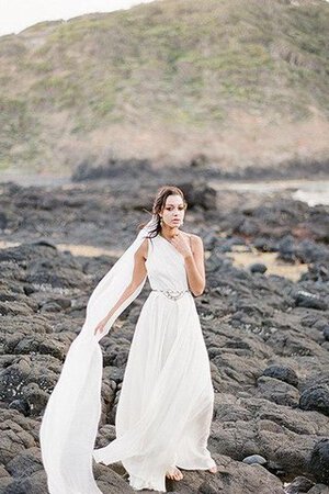 Ärmelloses A-Linie Beach Stil bodenlanges Seite geschlitztes Brautkleid - Bild 1