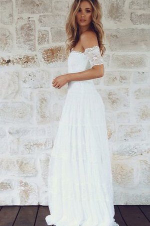 Robe de mariée simple informel romantique fermeutre eclair a-ligne - Photo 3