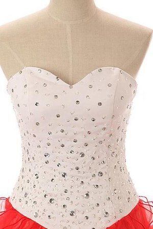 Tüll Perlenbesetztes Spitze Duchesse-Linie Herz-Ausschnitt langes Quinceanera Kleid - Bild 4