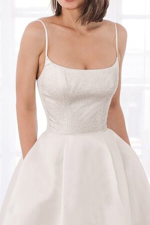 Normale Taille Anmutig Kurzes Bescheidenes Brautkleid aus Satin - Bild 4