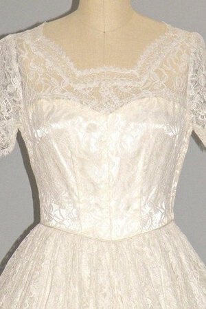 Gesticktes Reißverschluss A-Linie knöchellanges Brautkleid mit Bordüre mit Juwel Ausschnitt - Bild 2