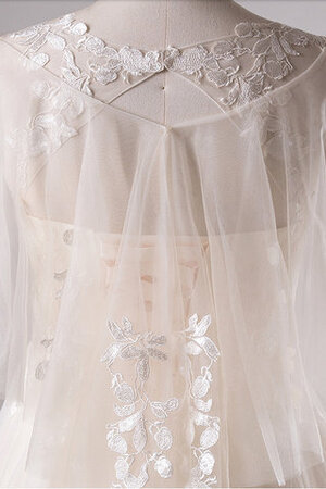 A-Line Attraktiv Anständiges Luxus Brautkleid mit Schaufel Ausschnitt - Bild 5