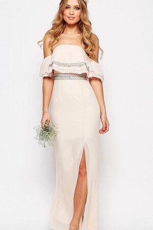 Ärmellos Modern sexy bodenlanges Brautjungfernkleid mit vorne Schlitz mit Reißverschluss - Bild 1