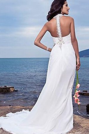 Etui Beach Stil natürliche Taile Brautkleid mit Perlen ohne Ärmeln - Bild 8