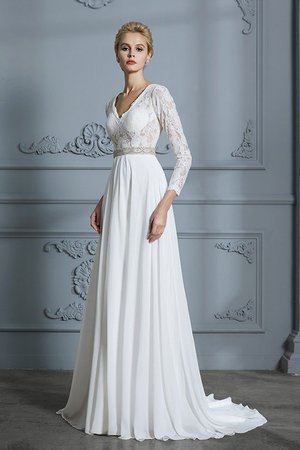 Süss Modern Romantisches Sittsames Brautkleid aus Chiffon - Bild 5