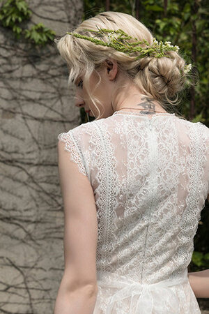 Prinzessin Hoher Kragen Anmutig Schick Brautkleid aus Satin - Bild 5