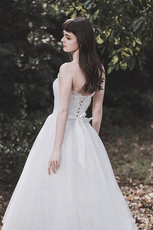 Schön Tüll Satin Romantisches Brautkleid mit Rücken Schnürung - Bild 7
